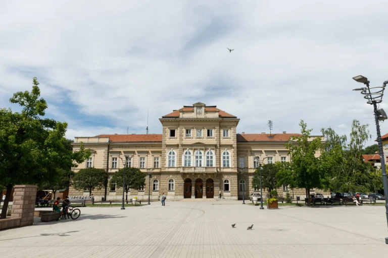 District Court building seen across the square
